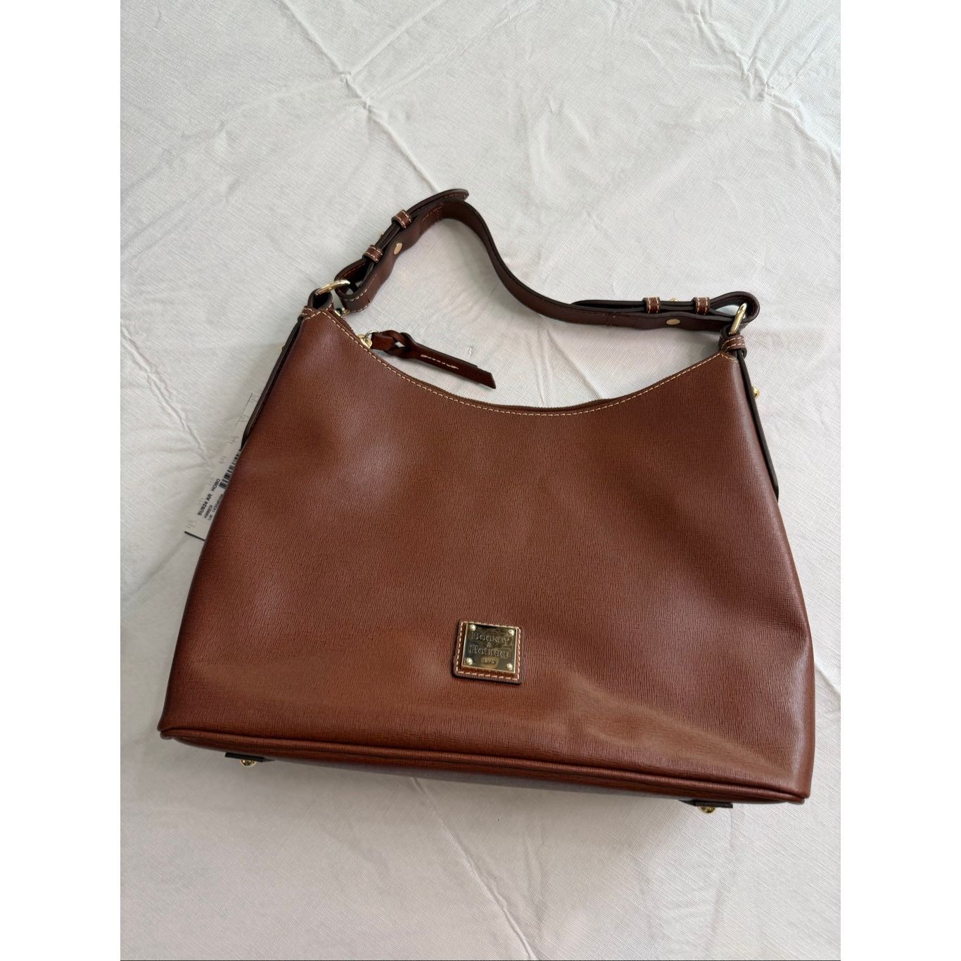 Nwt Dooney & Bourke Cognac Saffiano Leather Hobo Shoulder Bag New